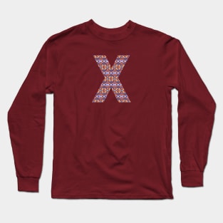 Monogram Letter X- geometric pattern Long Sleeve T-Shirt